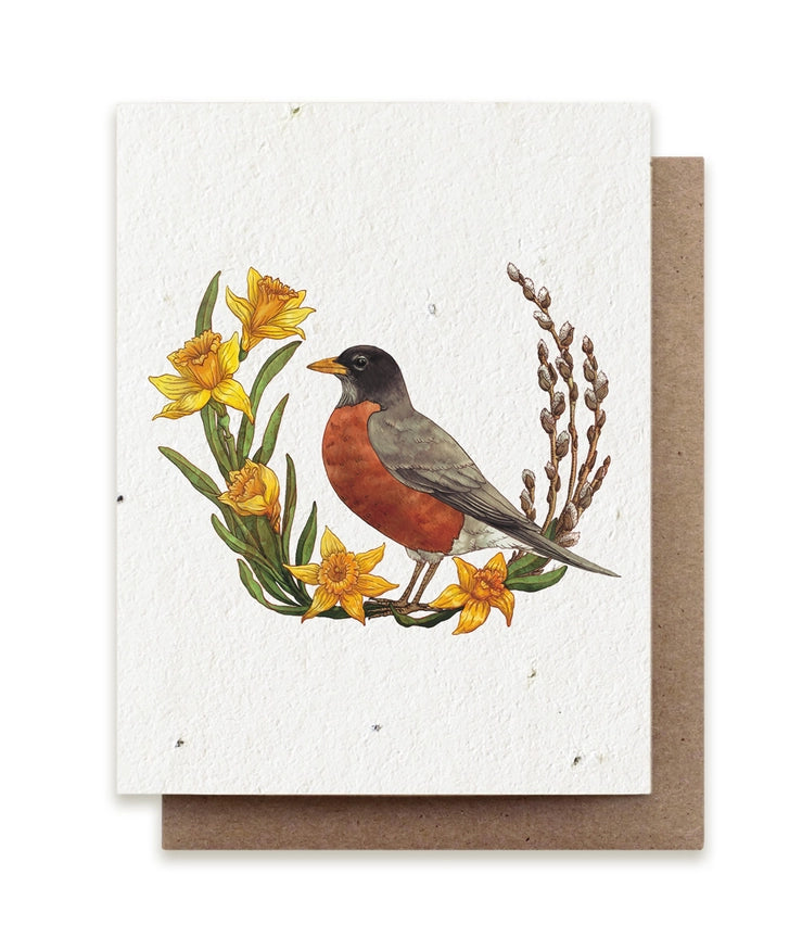 Spring Robin Greeting Cards - Plantable Seed Paper