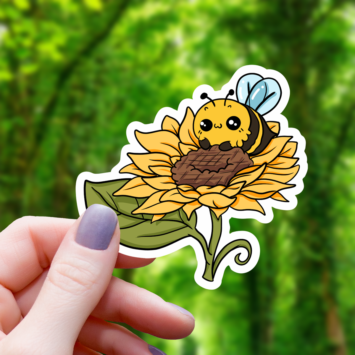 Bee on Sunflower Sticker - 3"