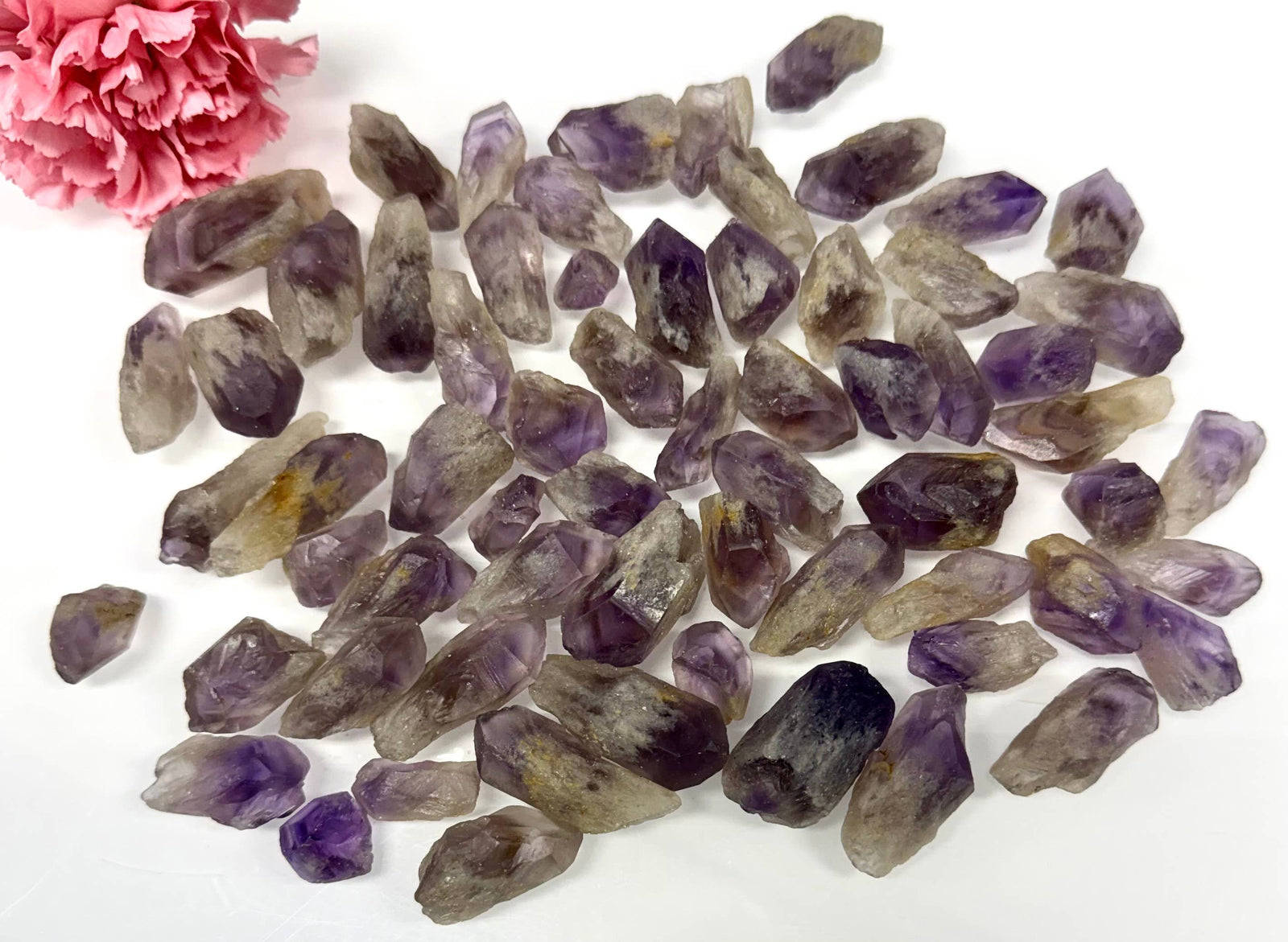 Natural Amethyst Phantom Quartz Crystal Point