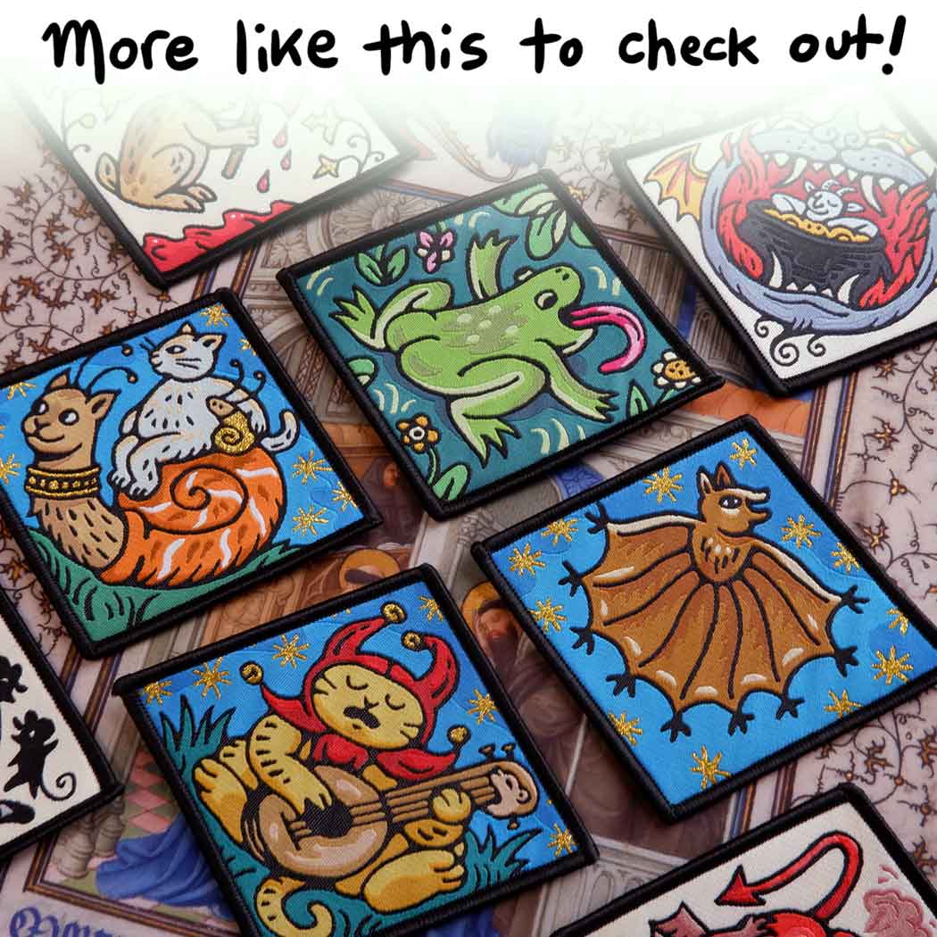 Sad Jester Cat - Woven Patch