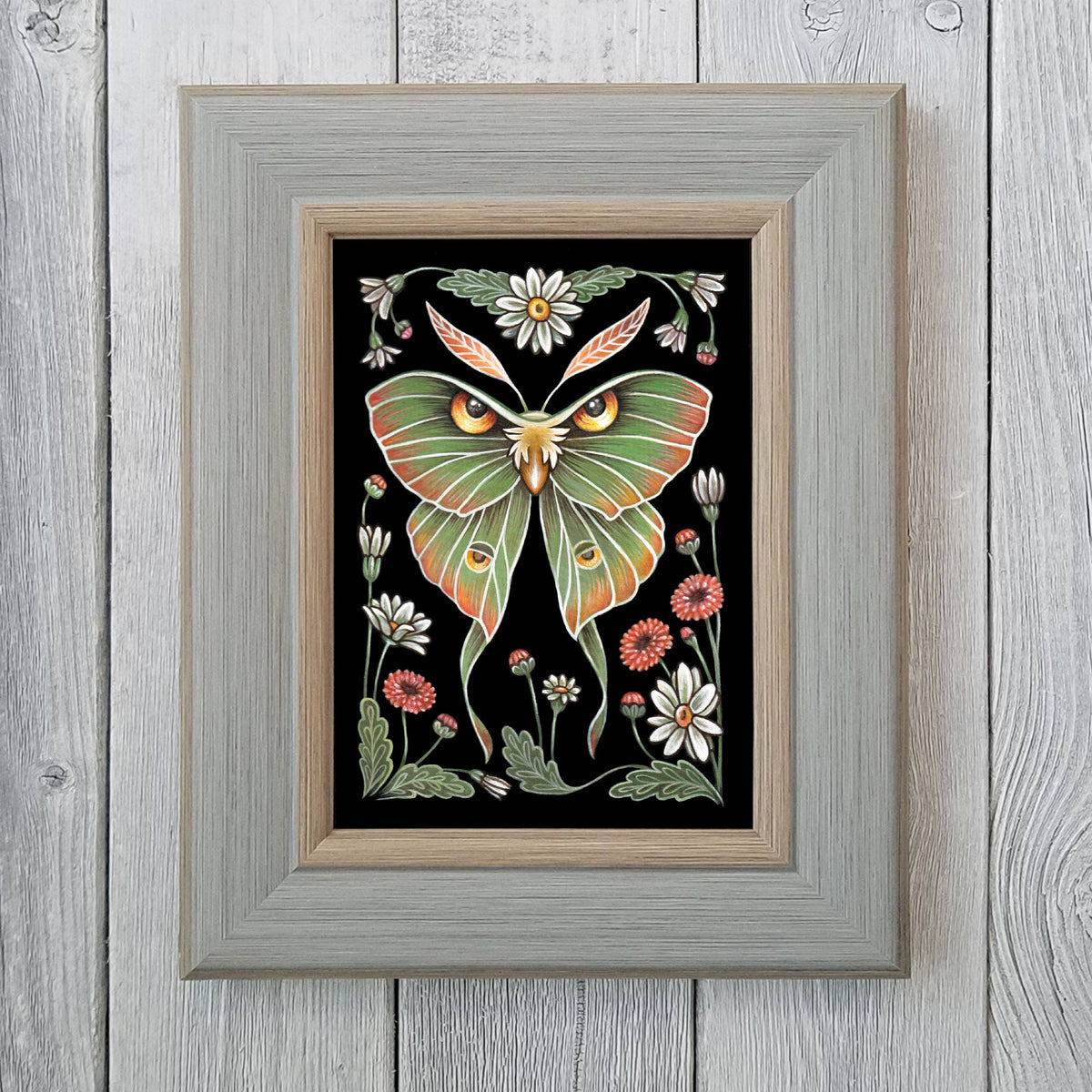 Moth Art Print Folk Decor Print