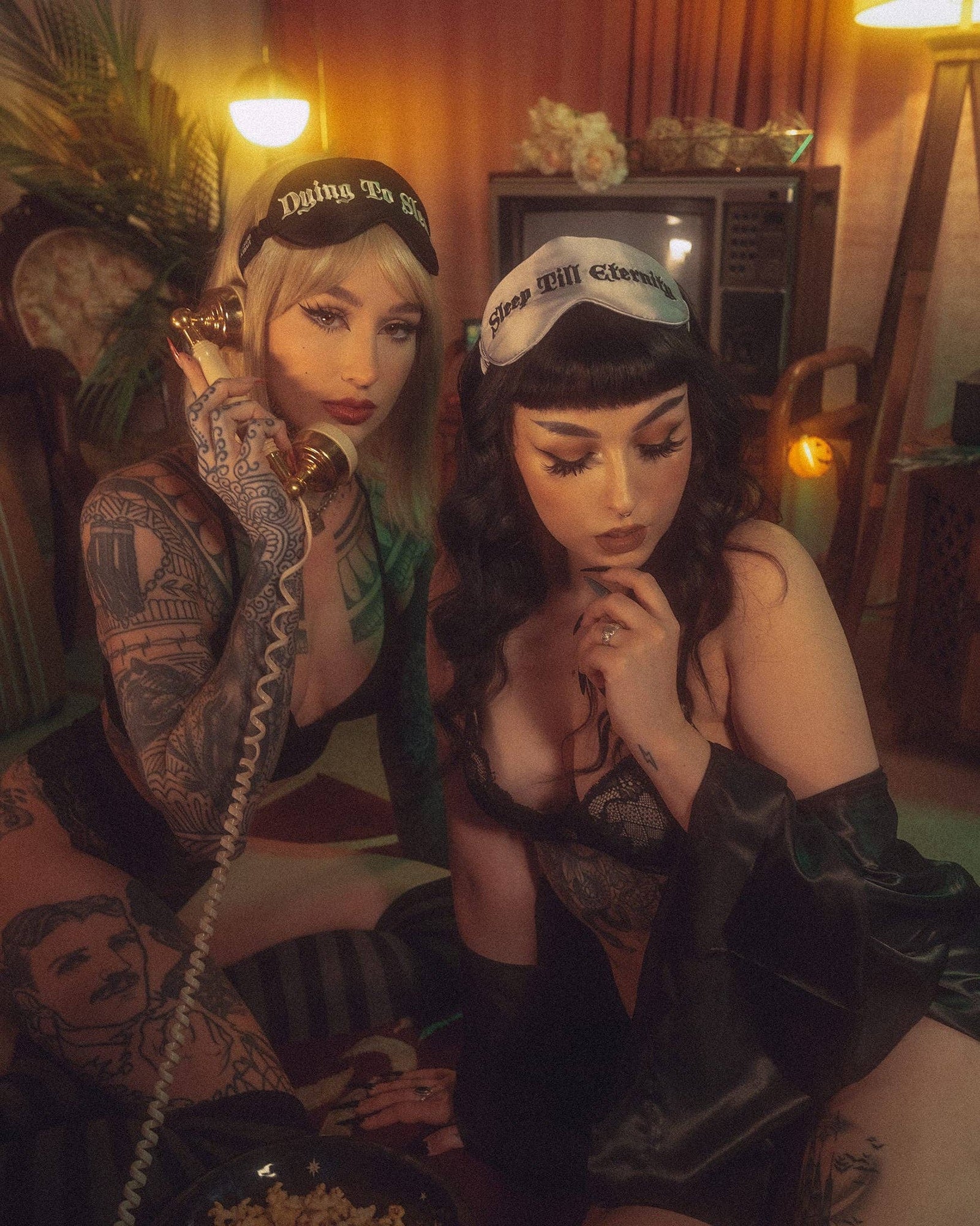 Sleep Till Eternity | Silk Sleep Mask: Deathly [Tired] Black