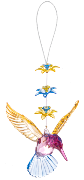 Blooming Blossom Prism Hummingbird with Flower Chain