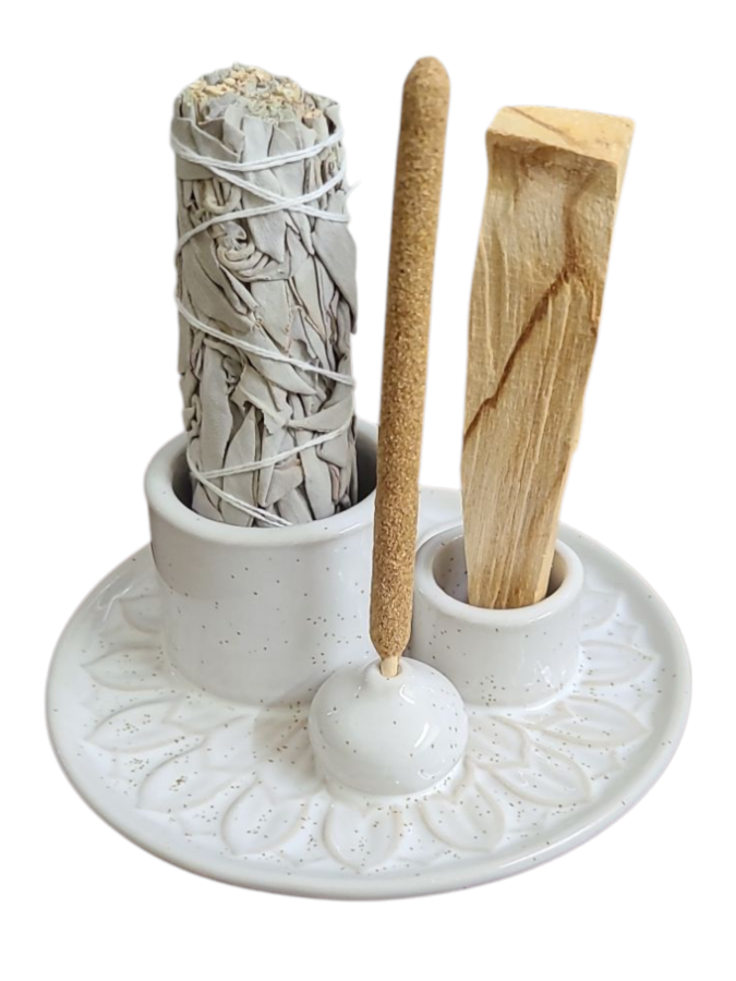 Ceramic Burner - 5" (Smudge Stick Palo Santo Wood & Incense Burner)