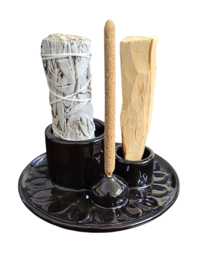 Ceramic Burner - 5" (Smudge Stick Palo Santo Wood & Incense Burner)
