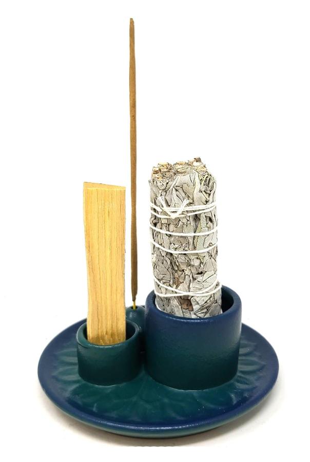 Ceramic Burner - 5" (Smudge Stick Palo Santo Wood & Incense Burner)