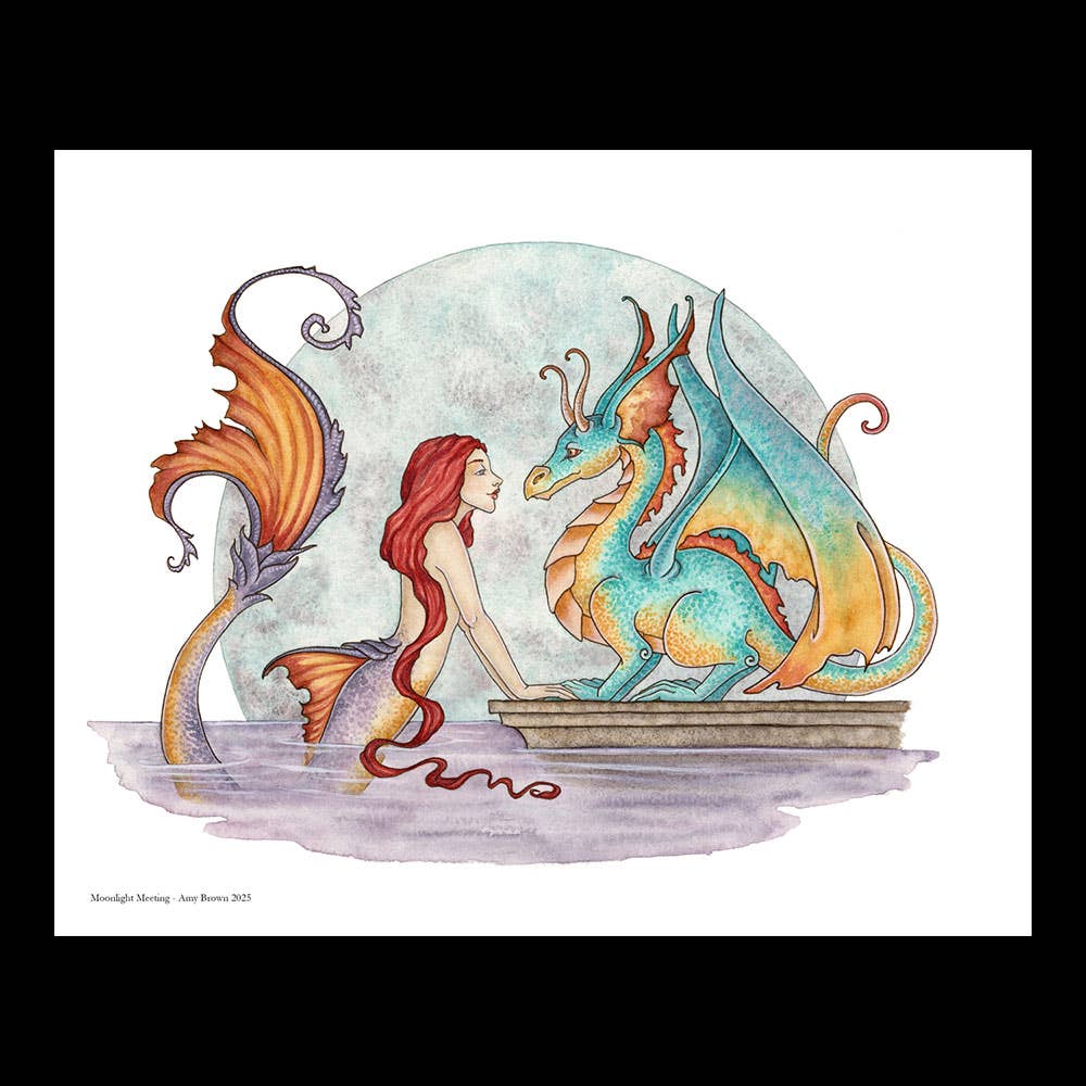 Moonlight Meeting by Amy Brown – 8x10 Signed Fantasy Art Print