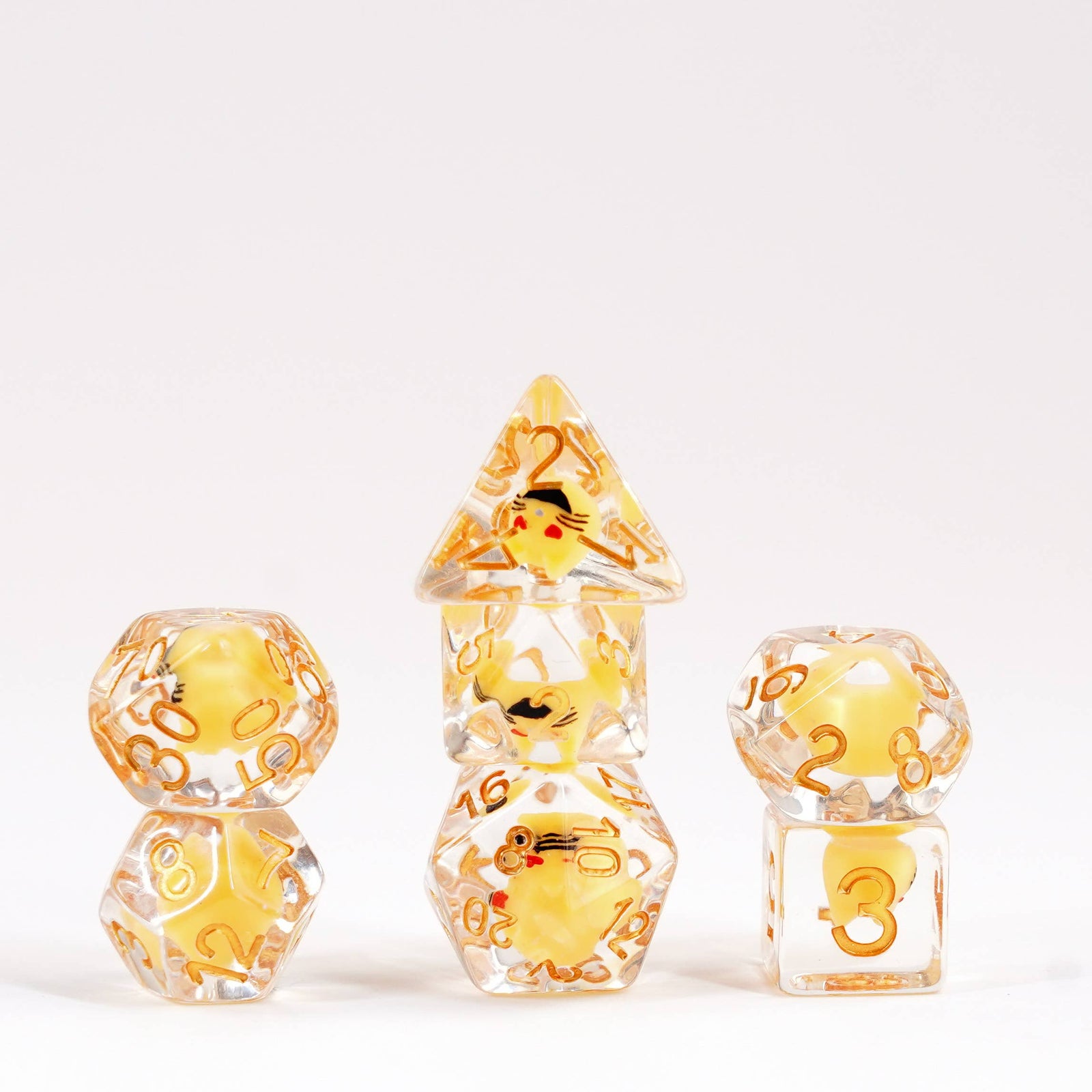 Cat Dice Resin Polyhedral Set