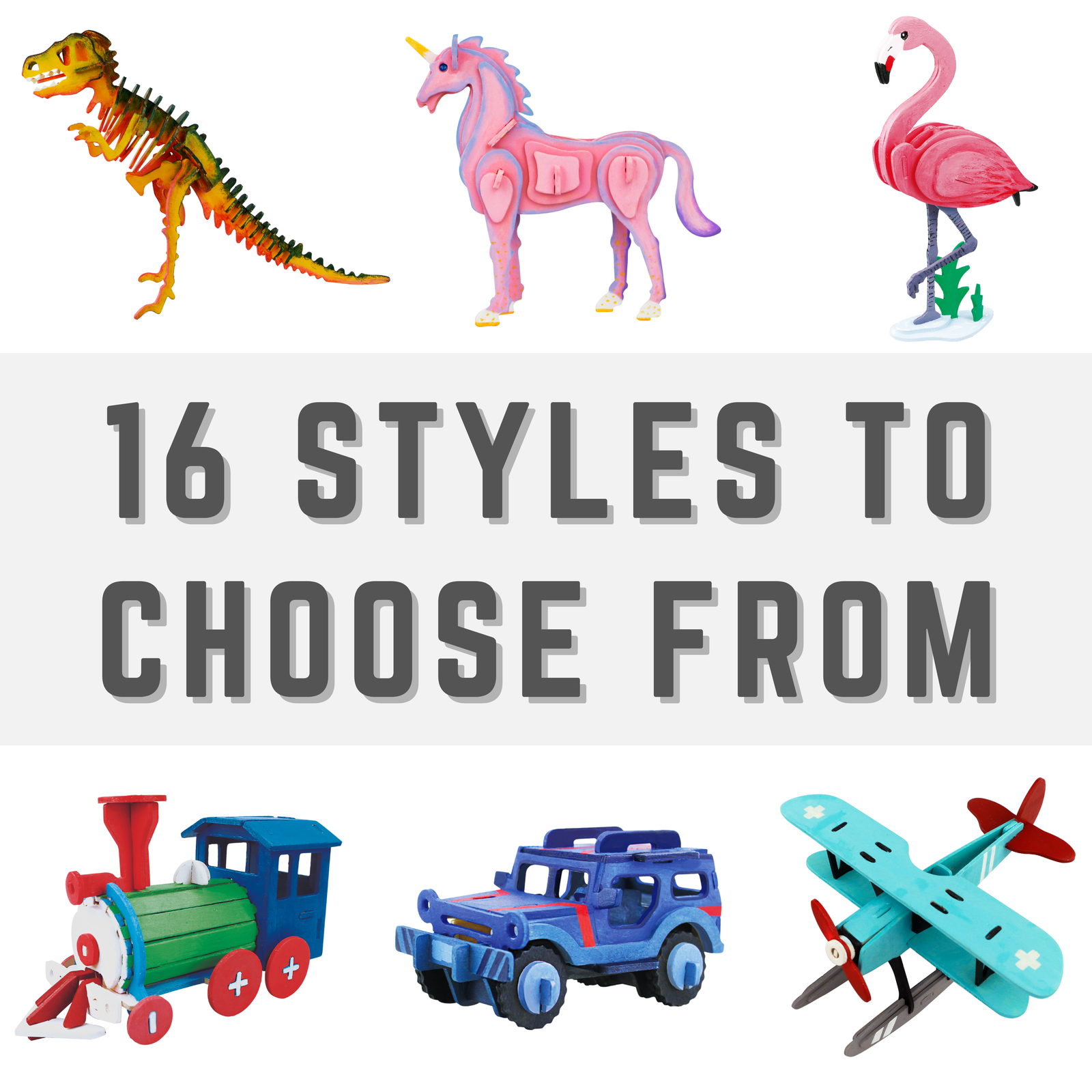 3D Wooden Puzzles (with paint) Kits