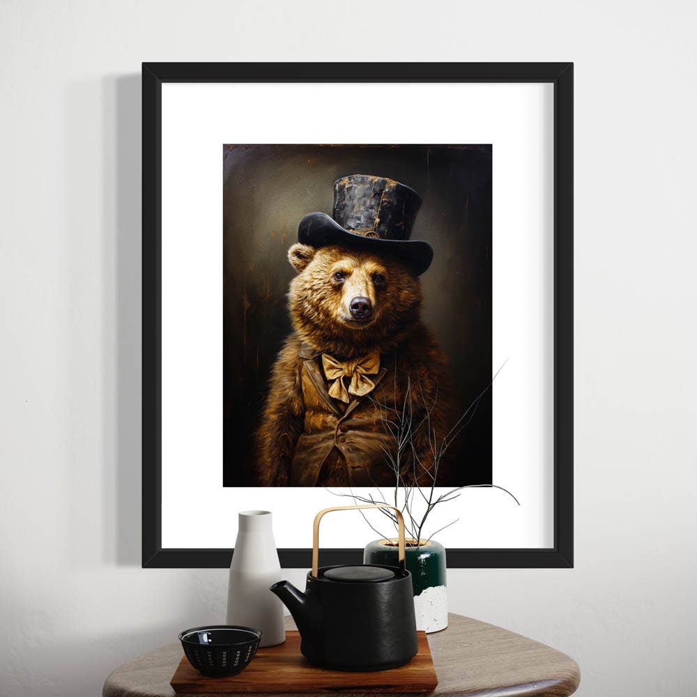Jasper Johns Bear in Top Hat Art Print