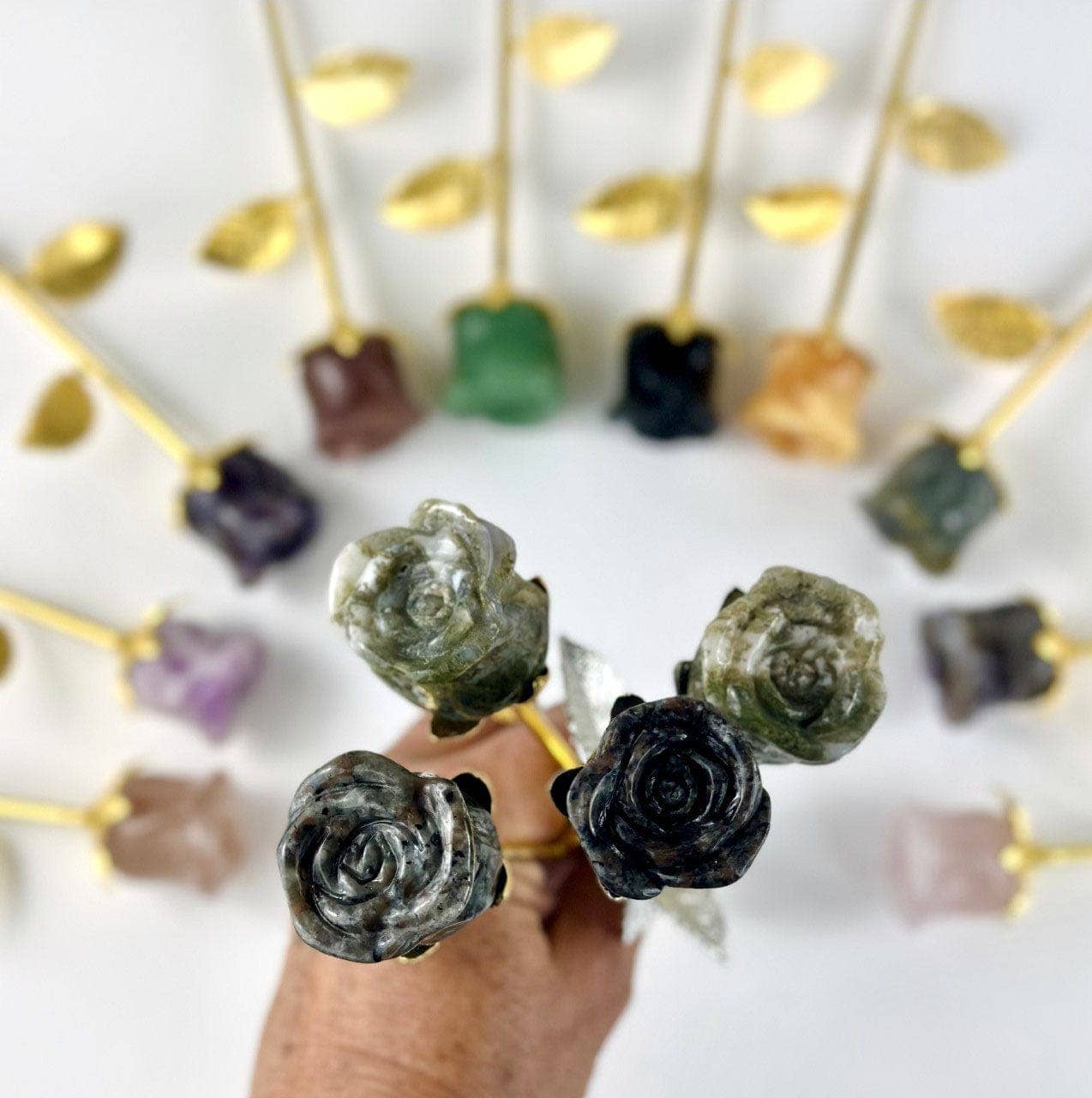 Beautiful Carved Crystal Rose Polished Gemstone