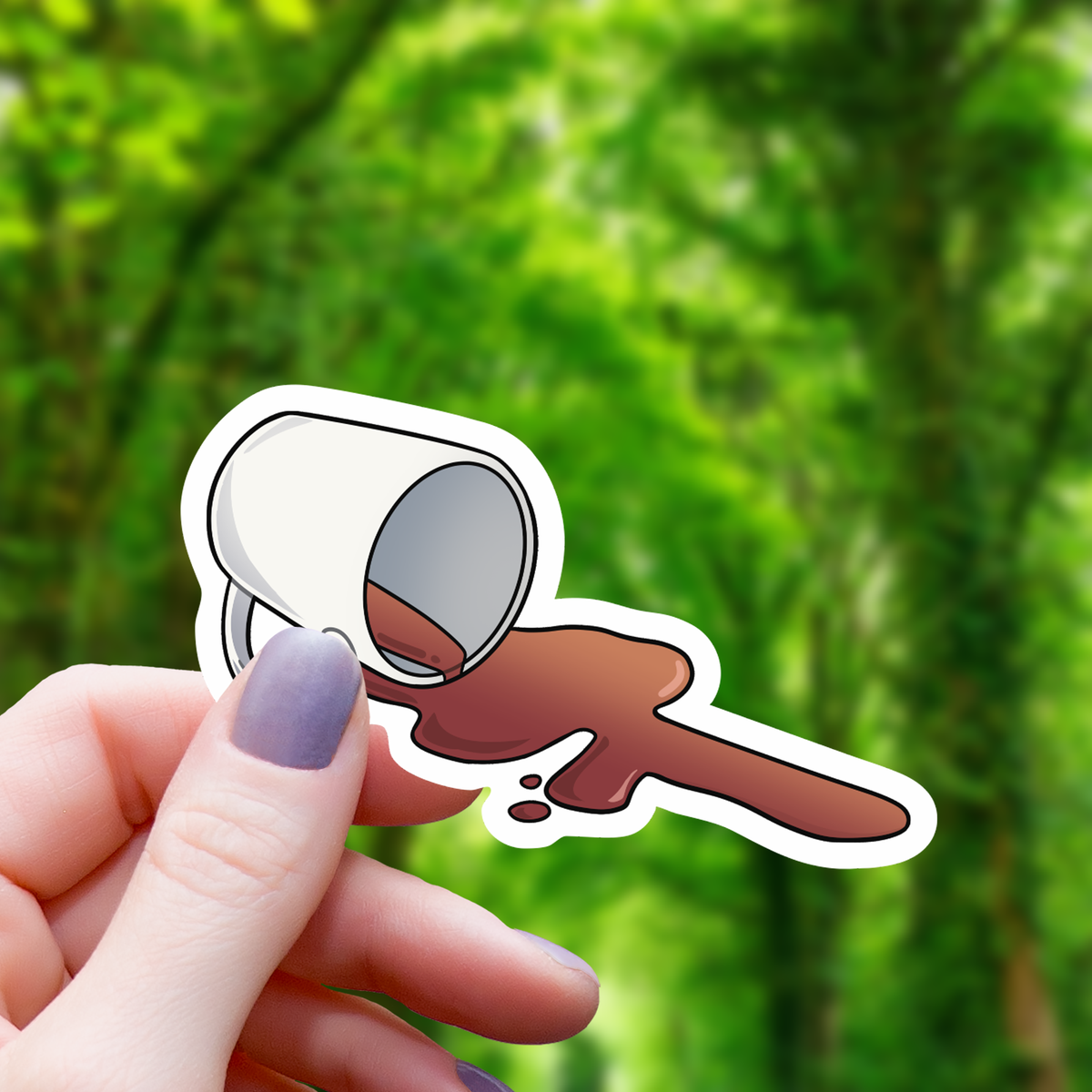 Spilled Coffee Sticker New - 3"