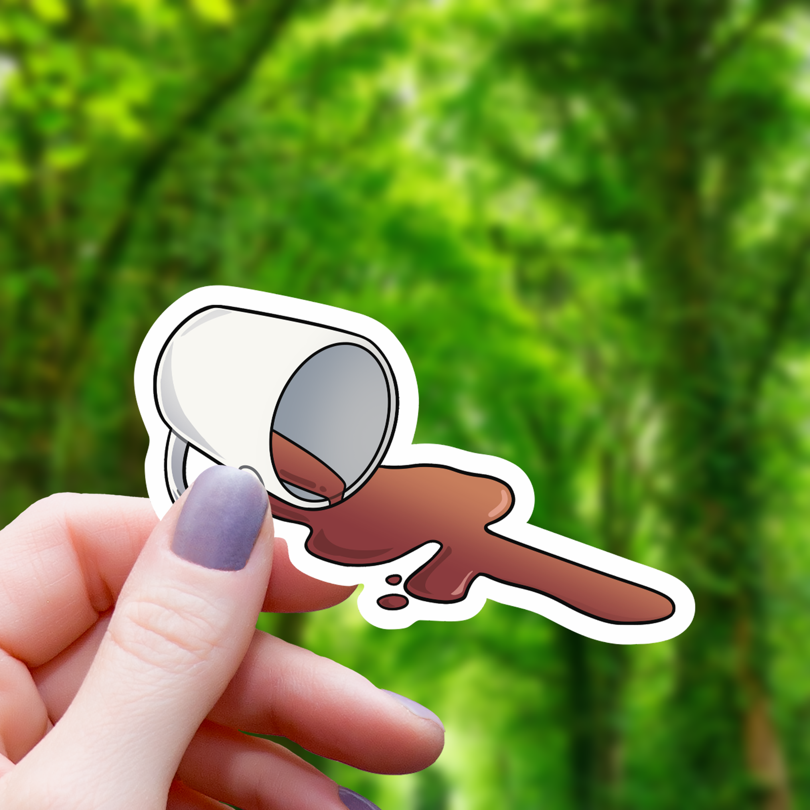 Spilled Coffee Sticker New - 3"