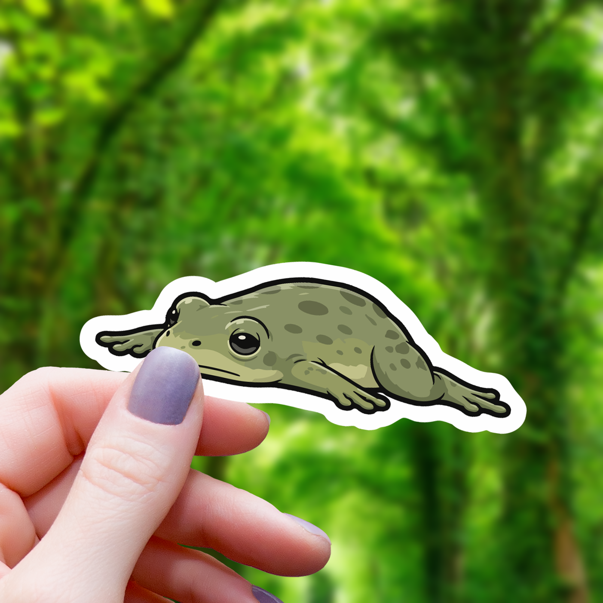 Tired Frog Sleeping Sticker - 3"