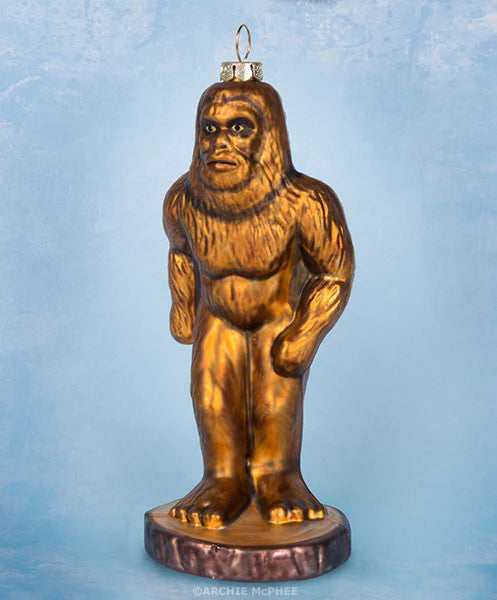Bigfoot Hand-Blown Glass Ornament | 6.25" Cryptid Holiday Fun