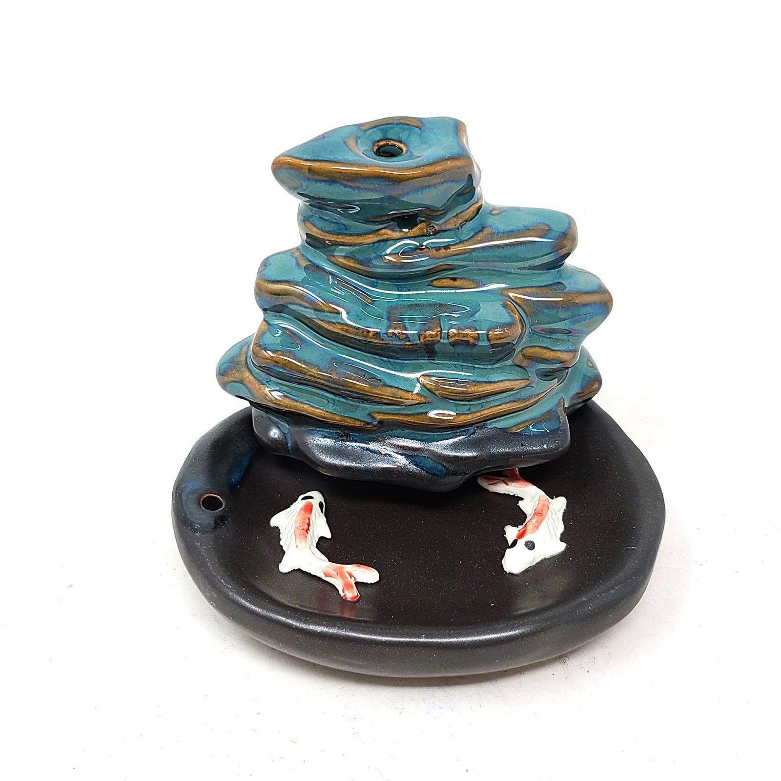 Lotus & Koi Waterfall Backflow Incense Burner (3.75" x 3")