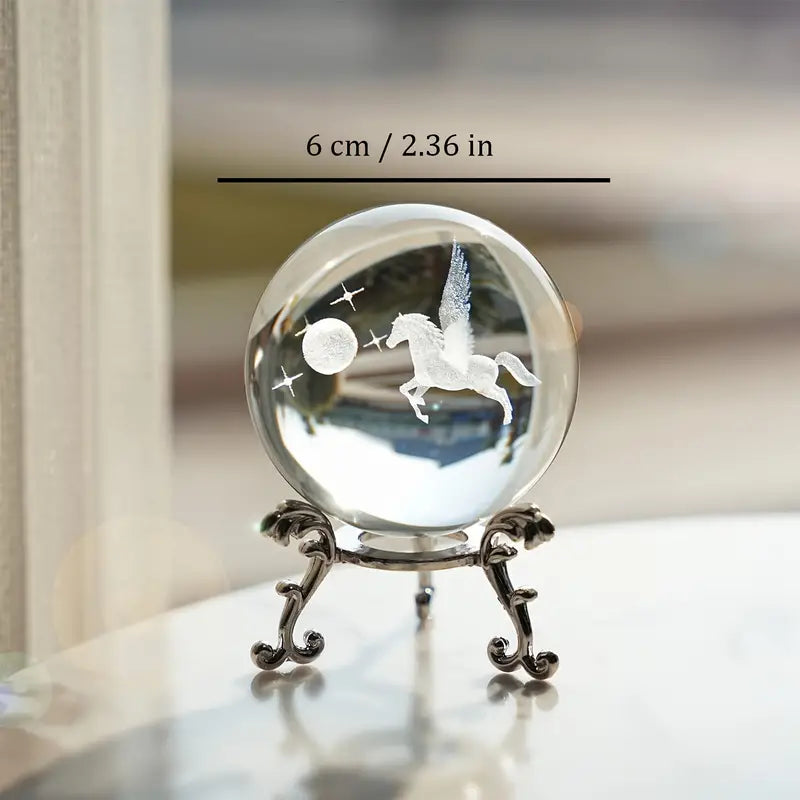 Clear Glass Sphere with Engraved Image