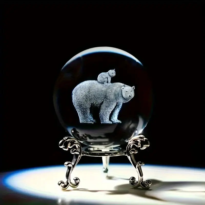 Clear Glass Sphere with Engraved Image