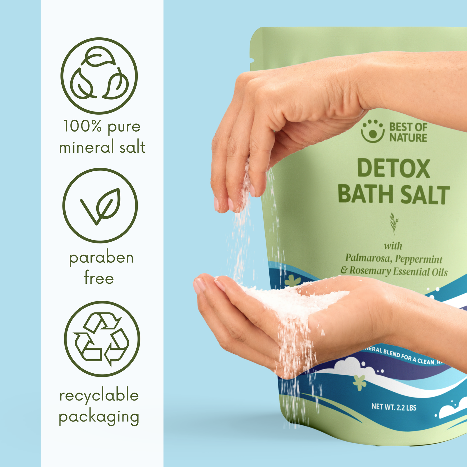 Detox Mineral Bath Salt with Pure Essential Oils