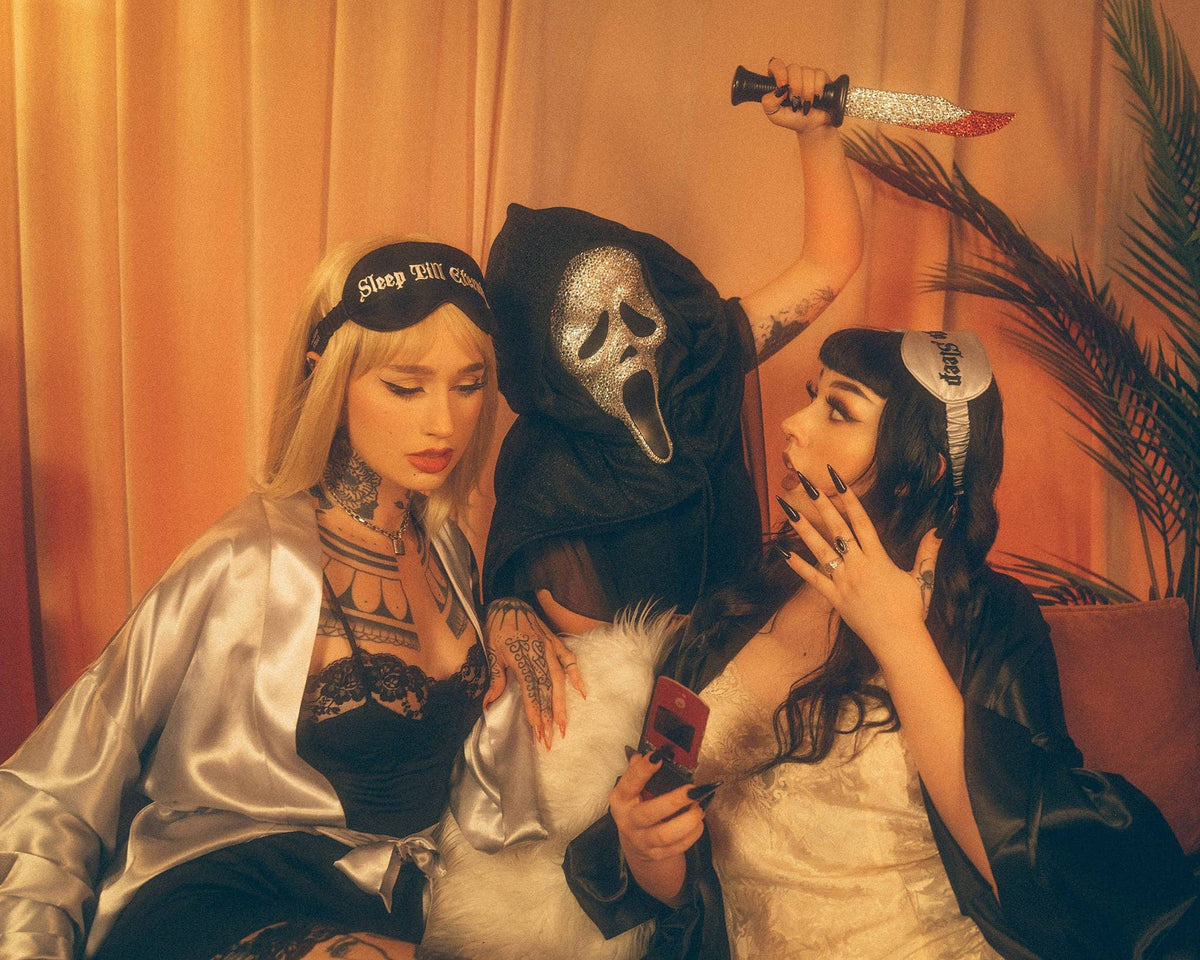 Sleep Till Eternity | Silk Sleep Mask: Deathly [Tired] Black