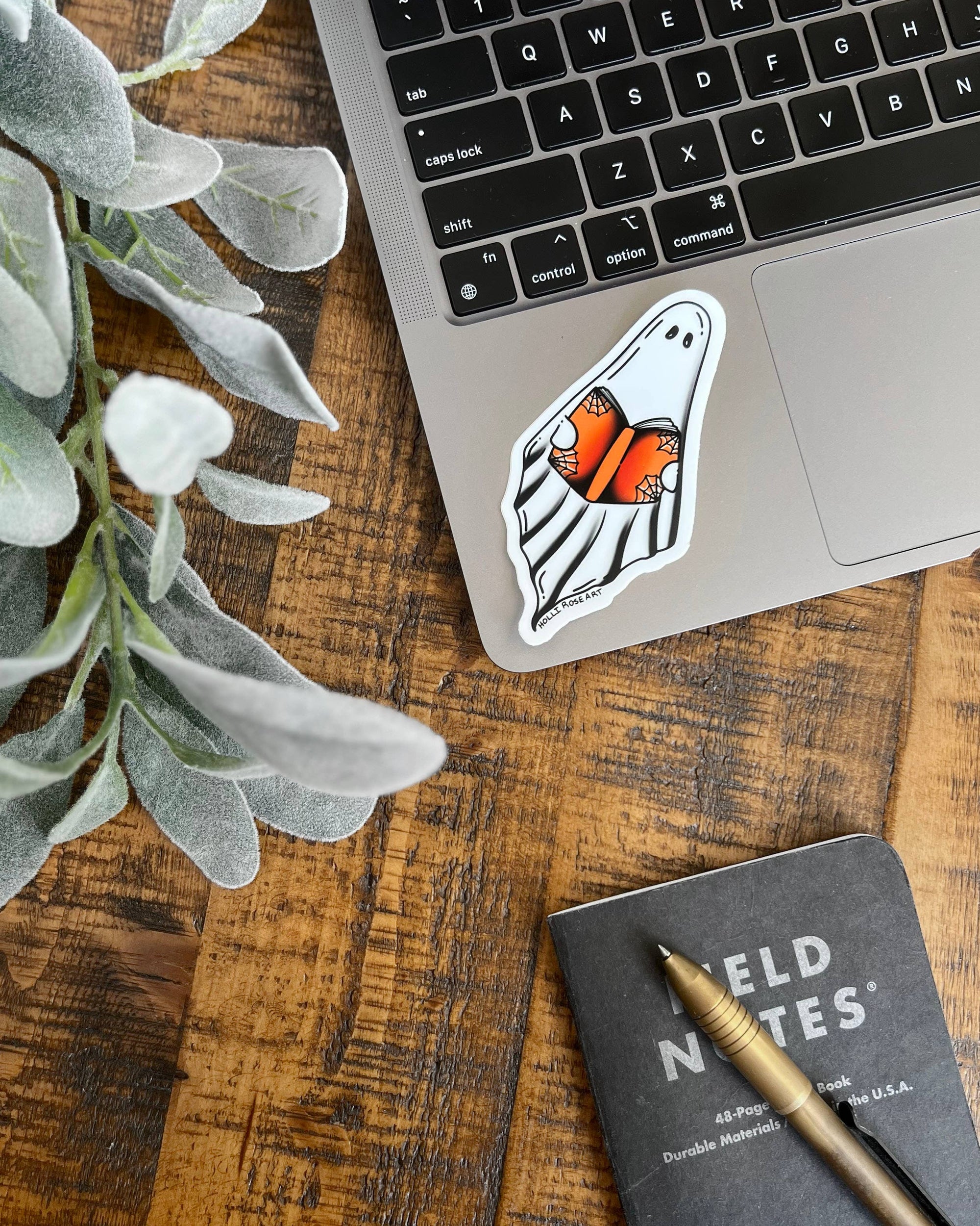 A Spooky Read Ghost Book Sticker