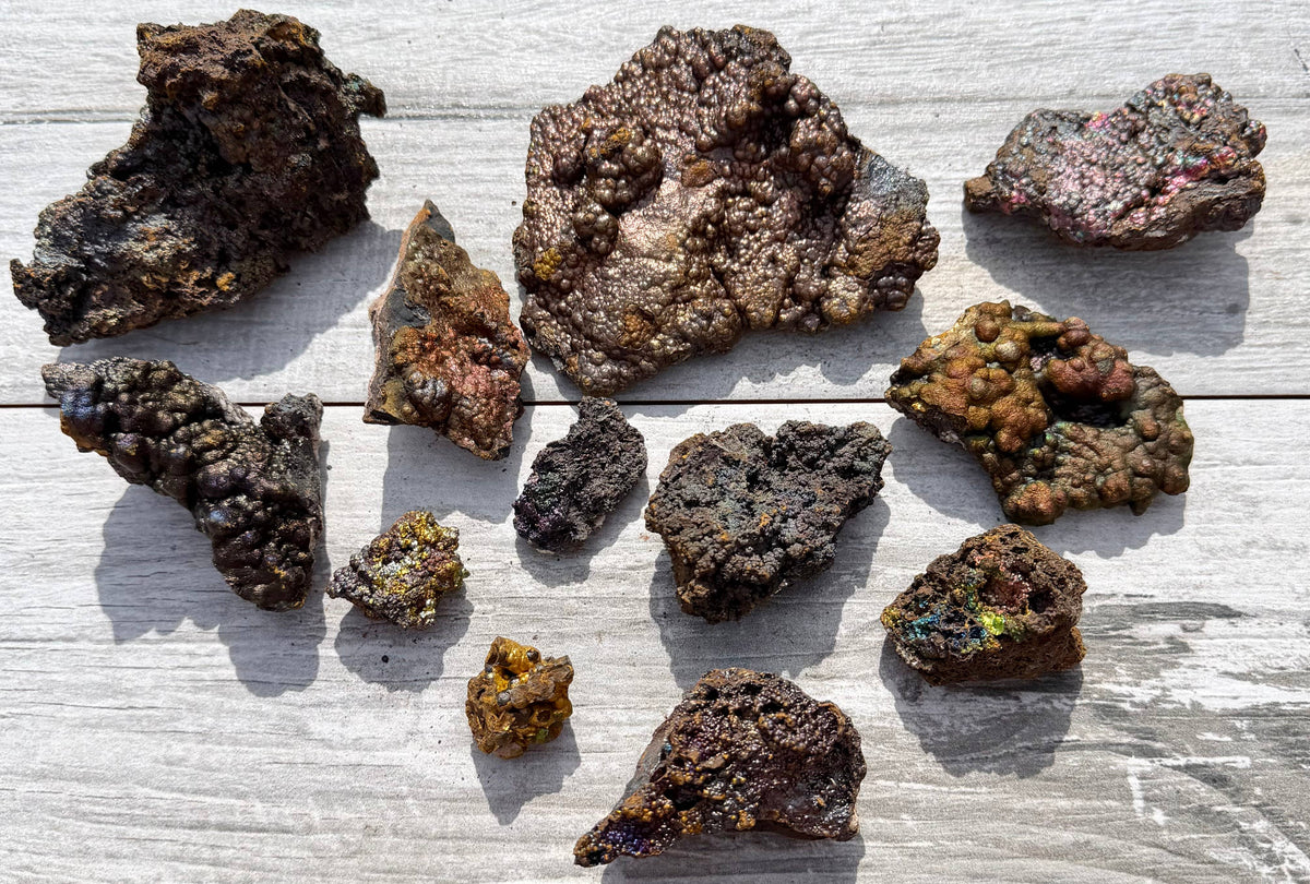 Natural Goethite Rough Crystals | Iridescent Metallic Rainbow Mineral Specimens for Grounding &amp; Protection