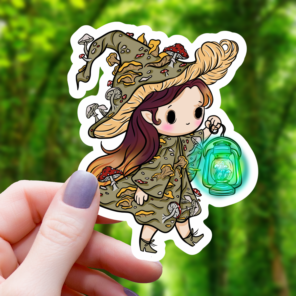 Mushroom Witch Sticker - 3"