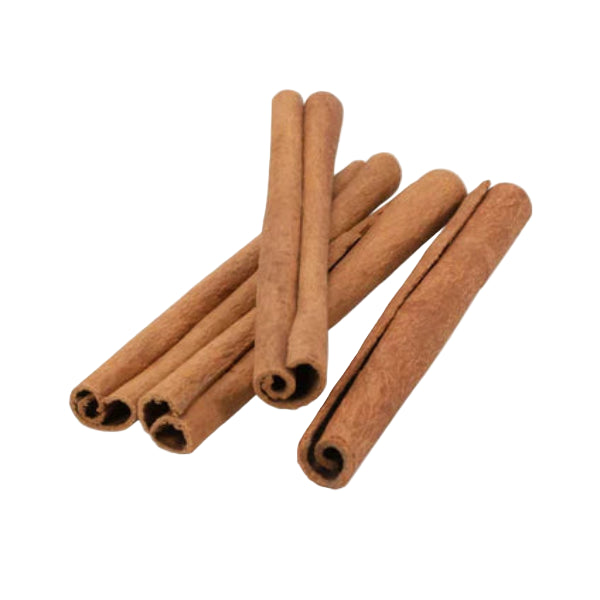 Cinnamon sticks on a white background
