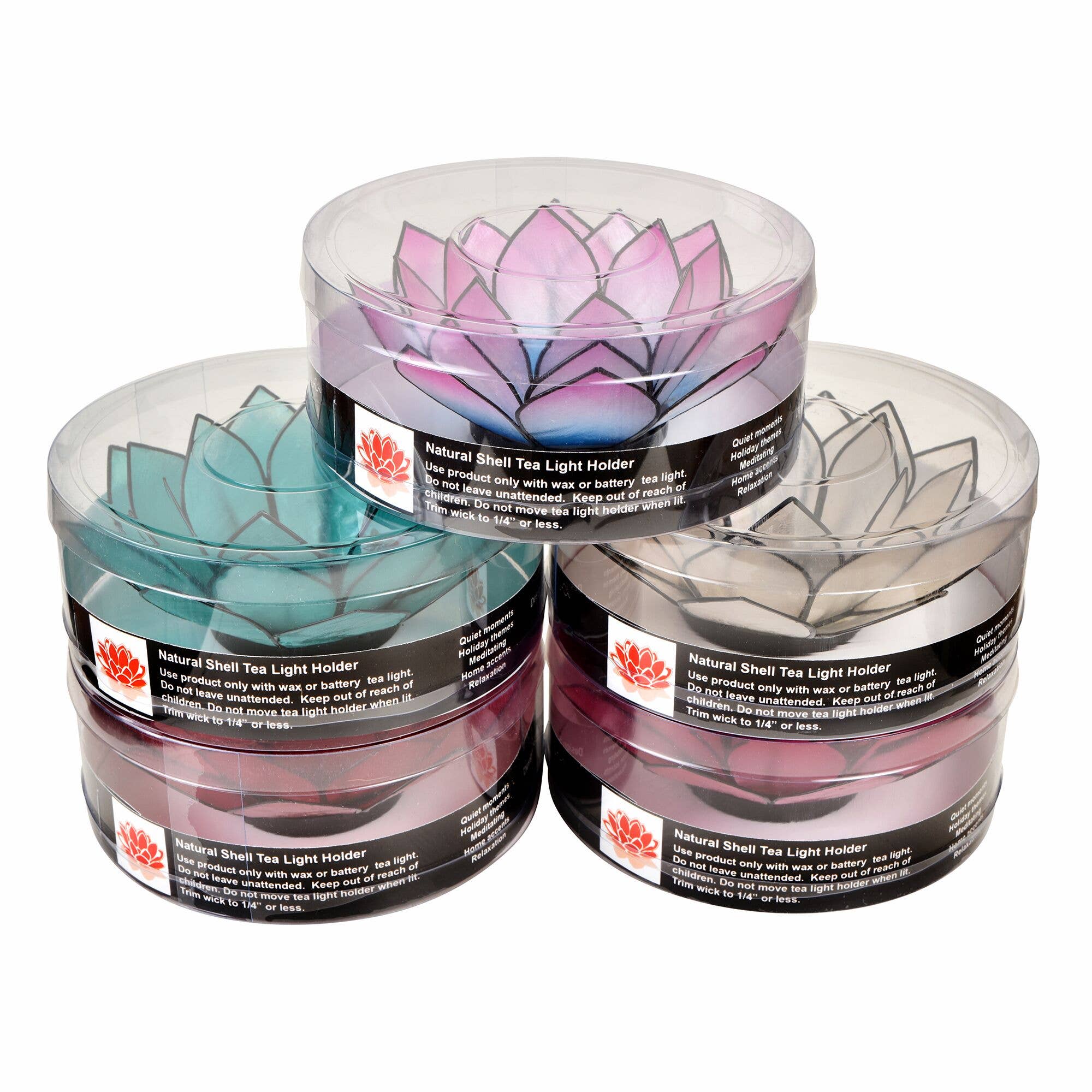 Pink & Turquoise SoHo Lotus Tealight Candle Holder