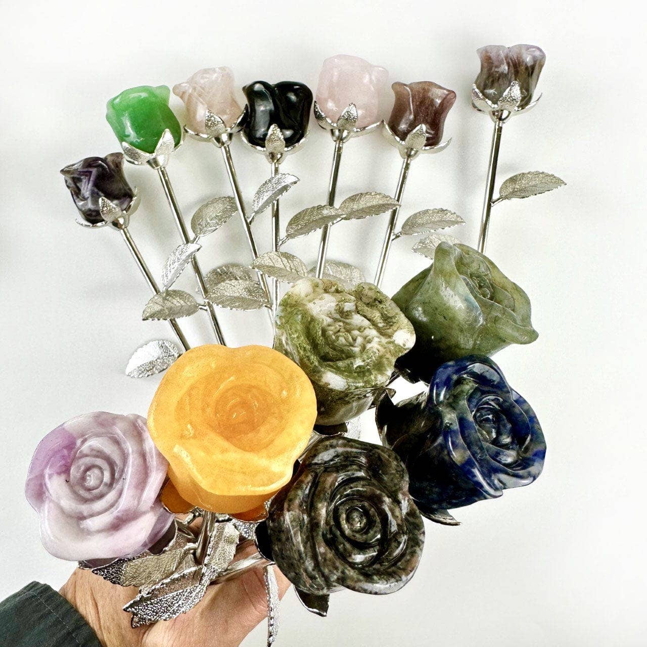 Beautiful Carved Crystal Rose Polished Gemstone