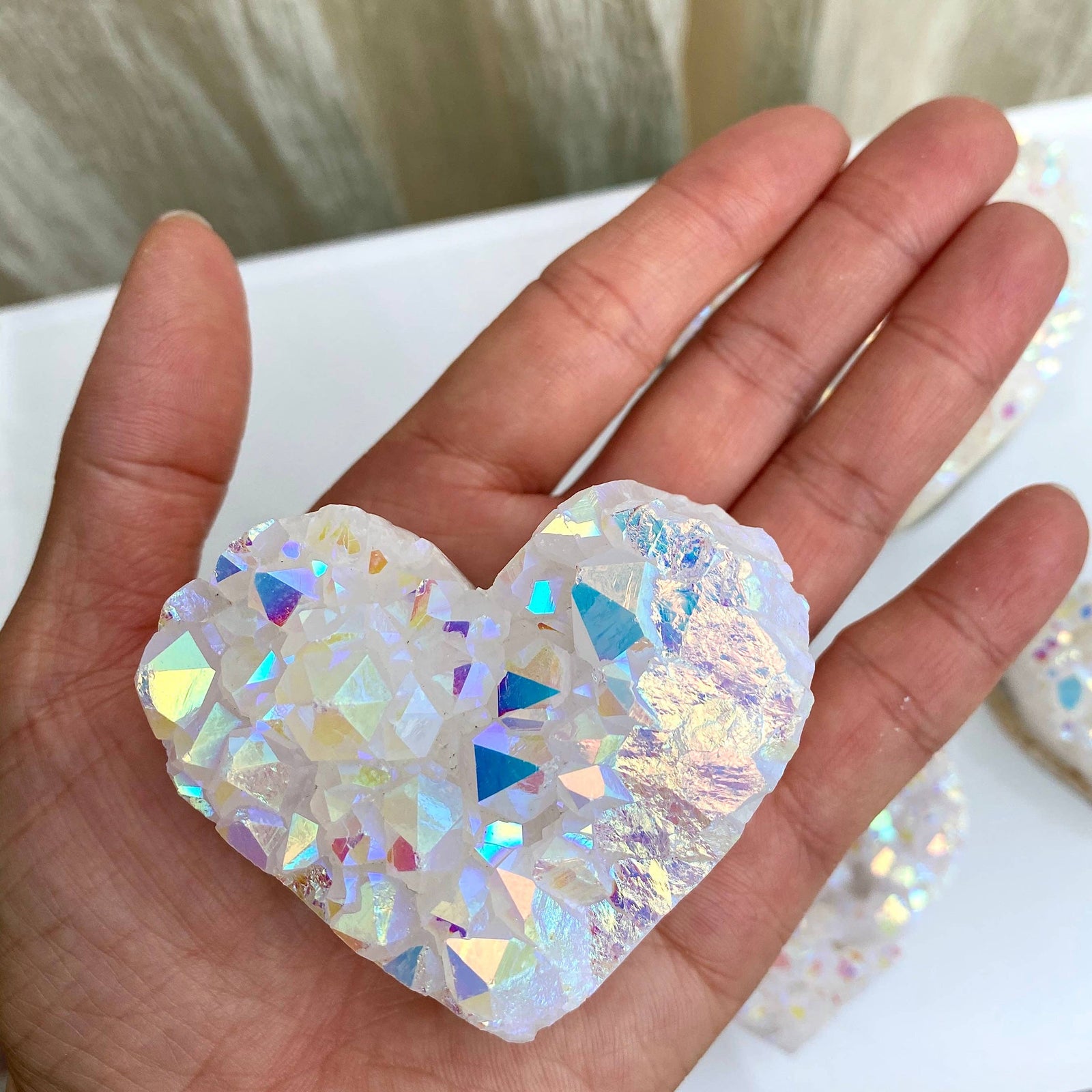 Angel Aura Quartz Cluster Crystal Heart