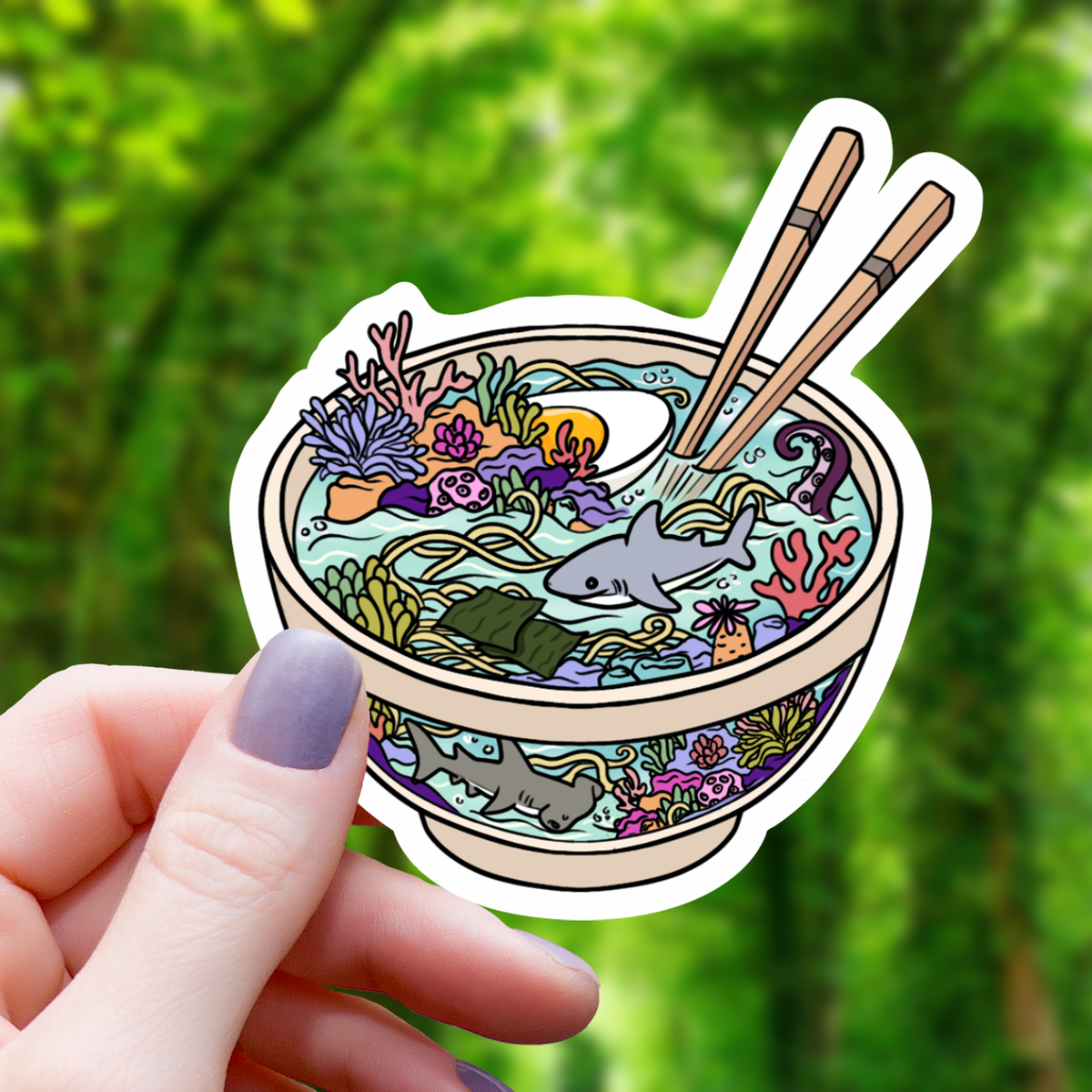 Ocean Ramen Bowl Sticker - 3"