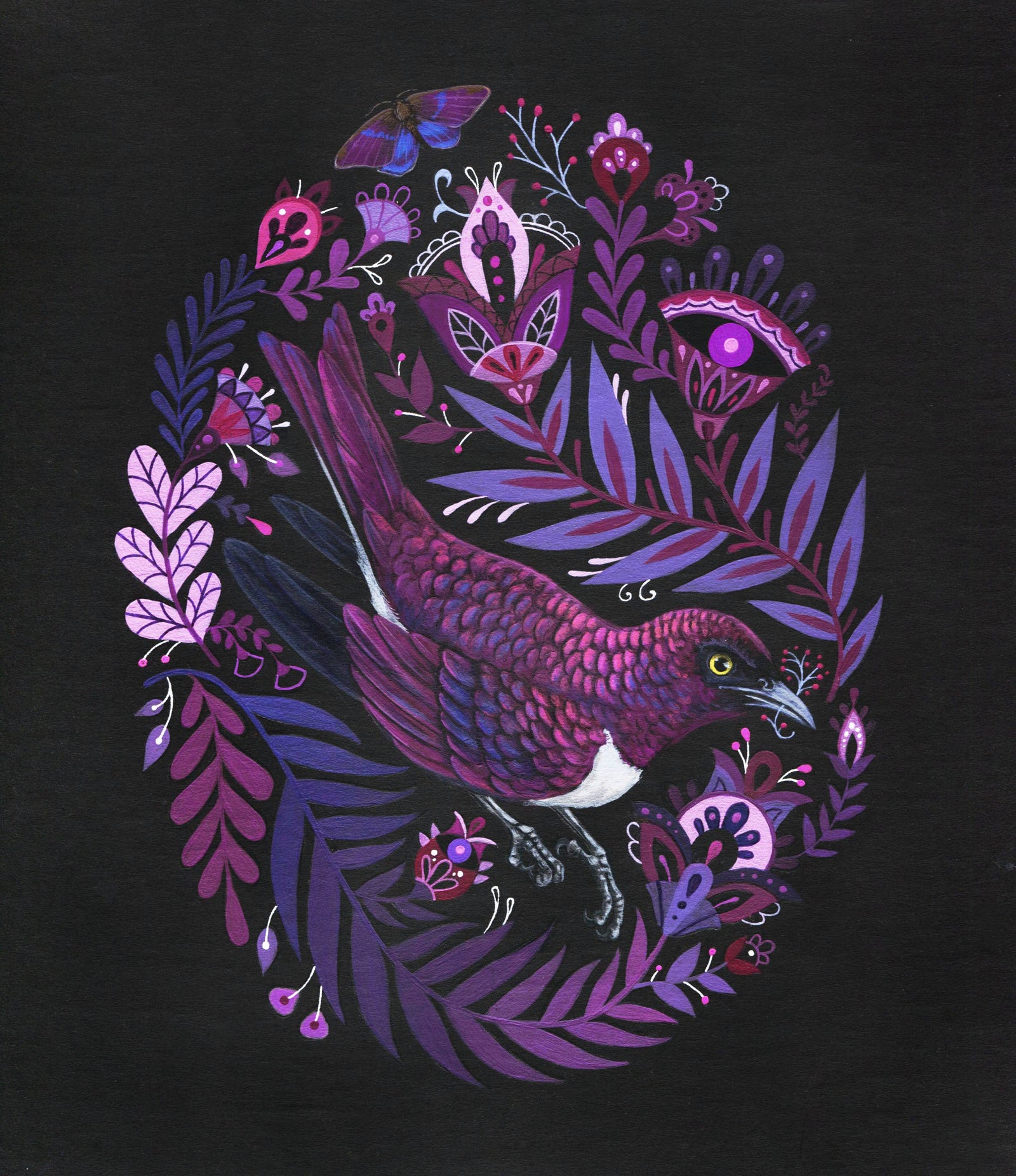 Purple Gem Starling Bird Print
