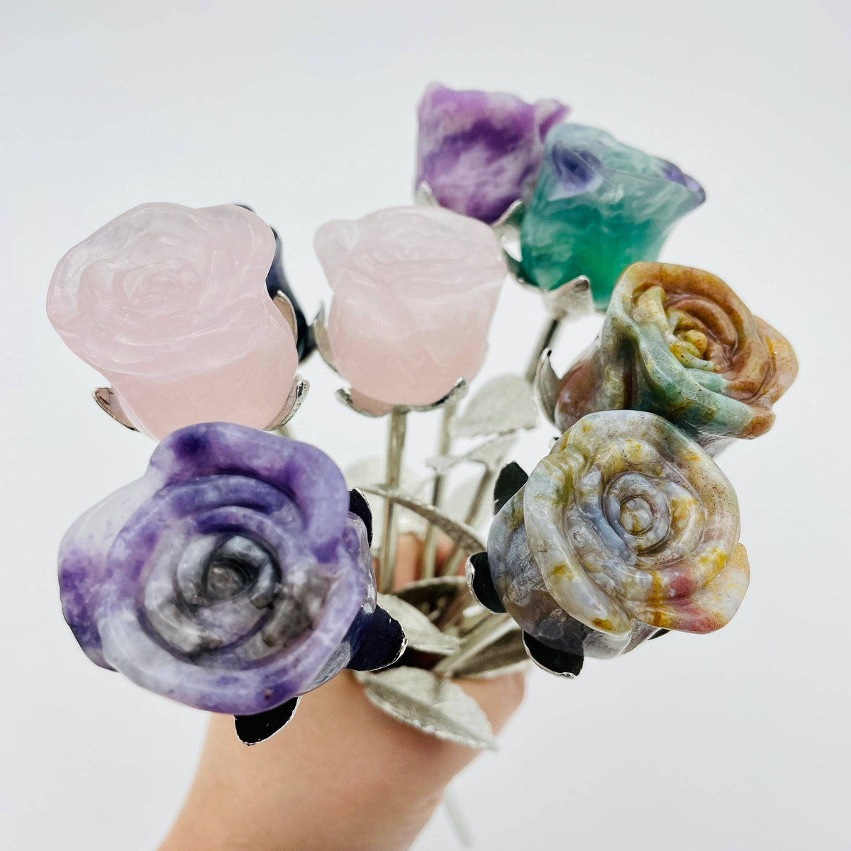 Beautiful Carved Crystal Rose Polished Gemstone