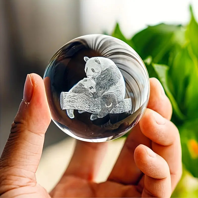 Clear Glass Sphere with Engraved Image