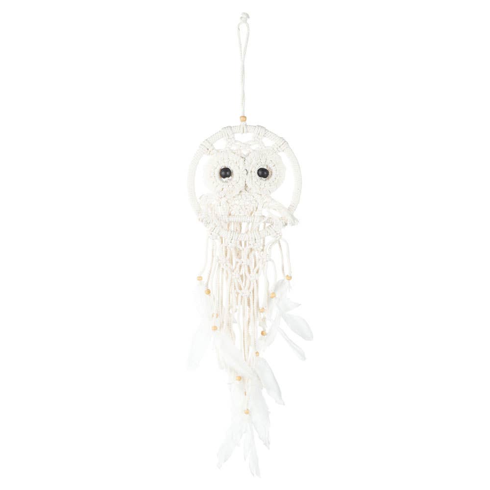 Macrame Owl Dreamcatcher Boho Wall Hanging 24 Inch