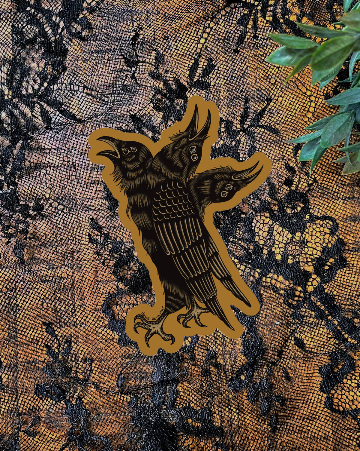Three-Headed Raven Sticker 