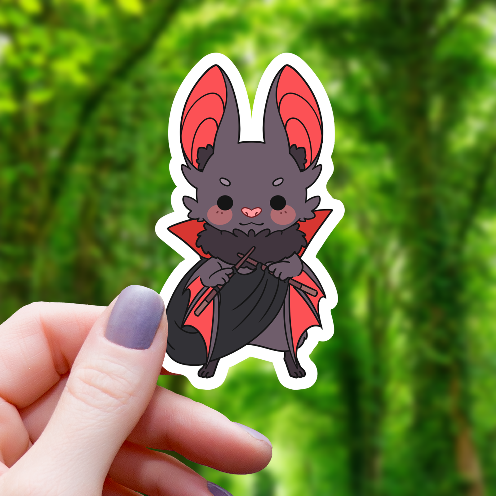 Bat Knitting Sticker-3"