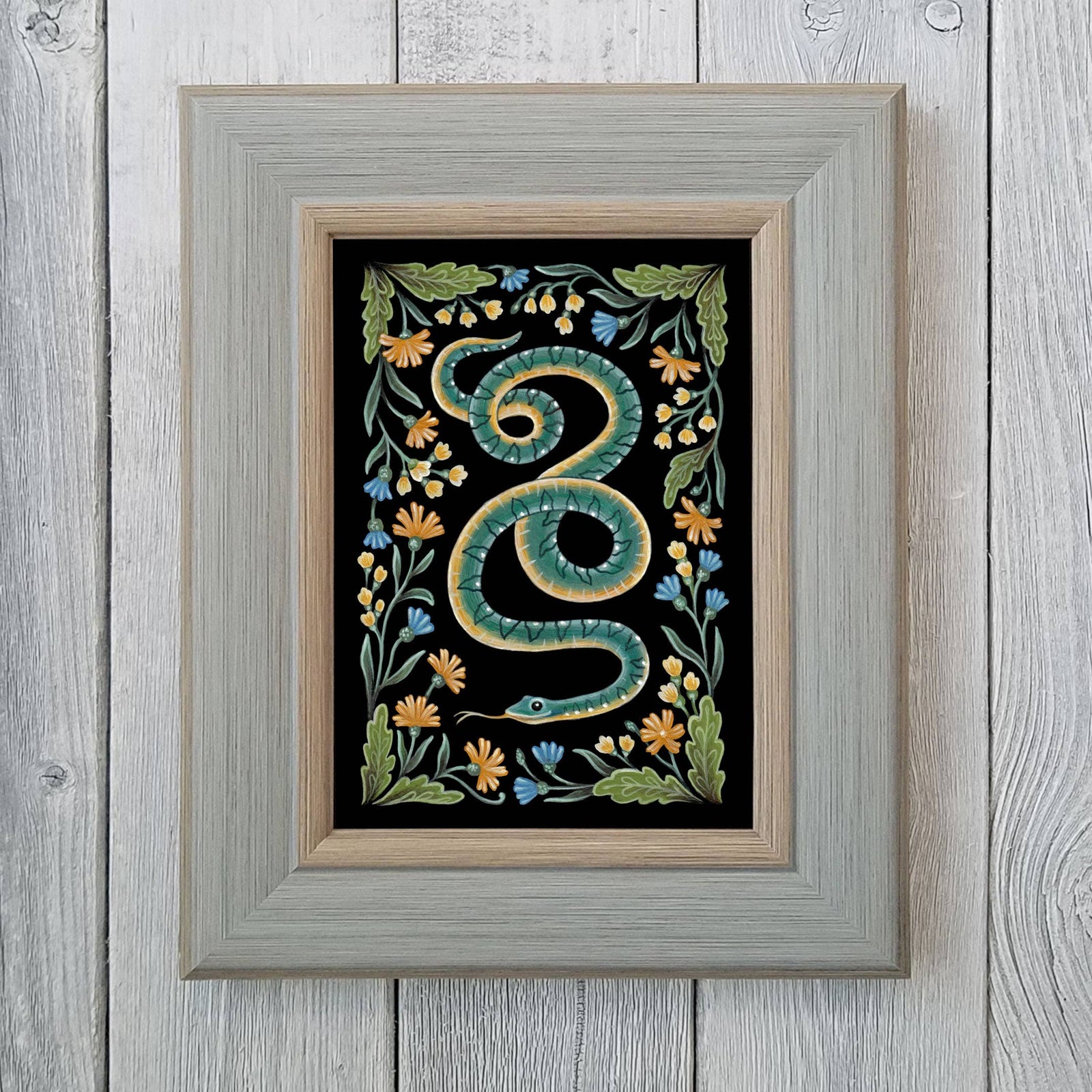 Snake Art Print Folk Decor Print
