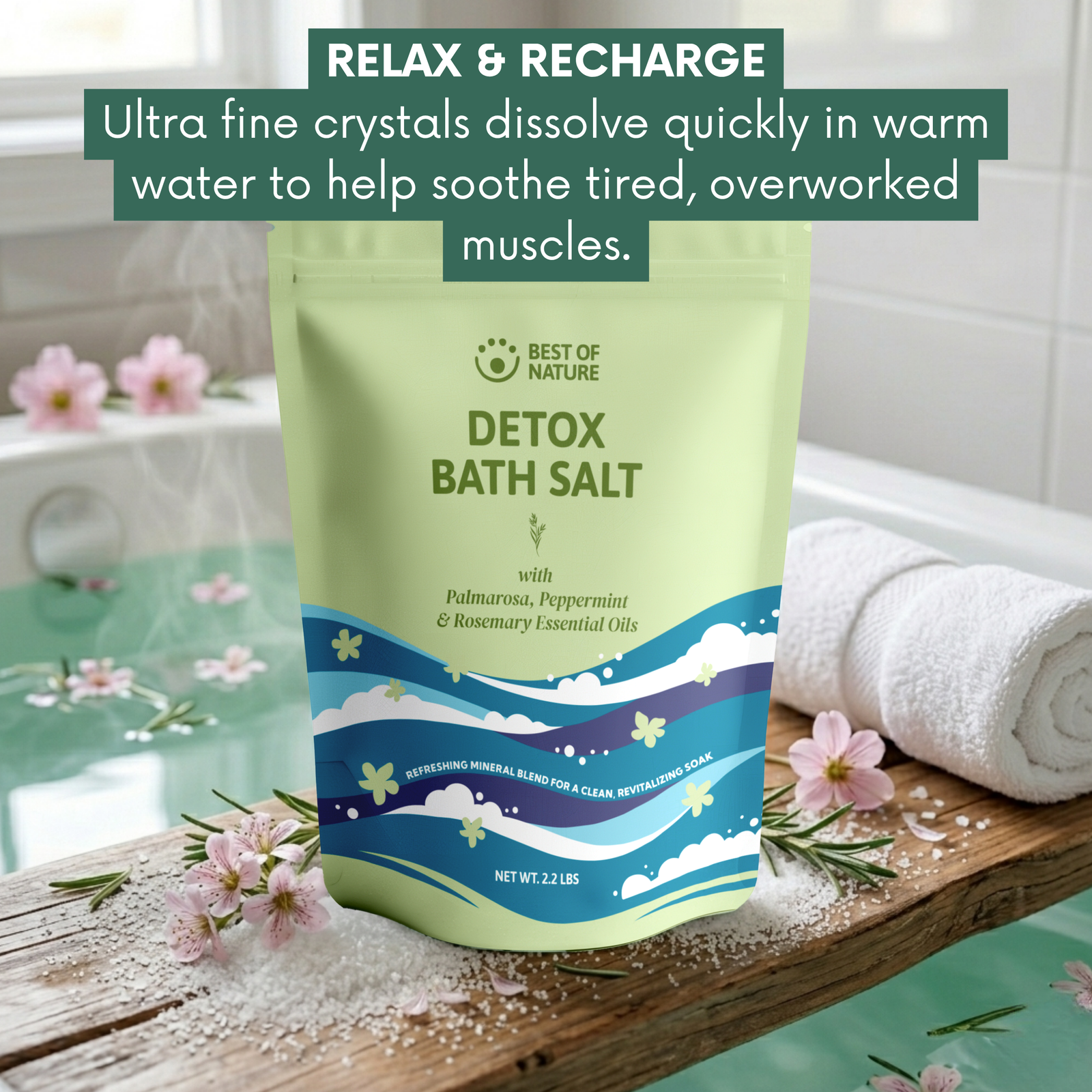 Detox Mineral Bath Salt with Pure Essential Oils