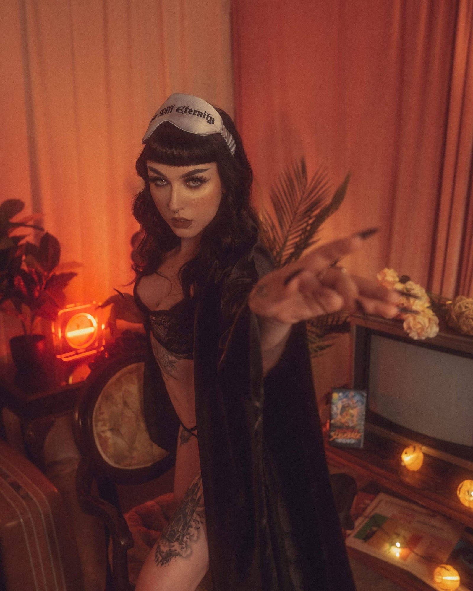 Sleep Till Eternity | Silk Sleep Mask: Deathly [Tired] Black