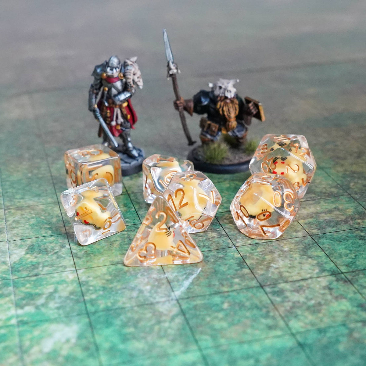 Cat Dice Resin Polyhedral Set