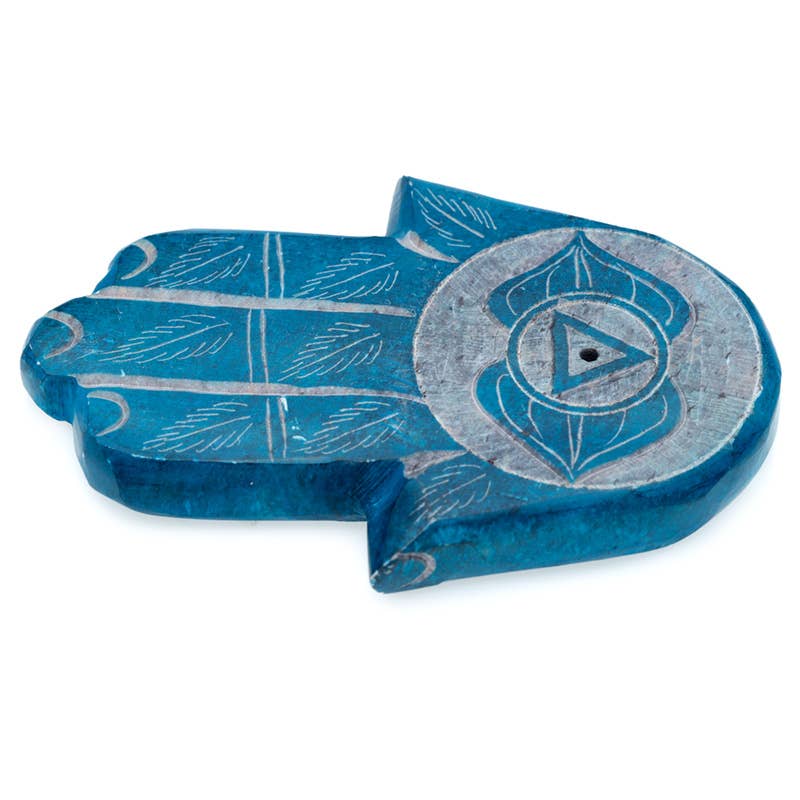 Carved Soapstone Chakra Hand Ashcatcher Incense Stick Burner