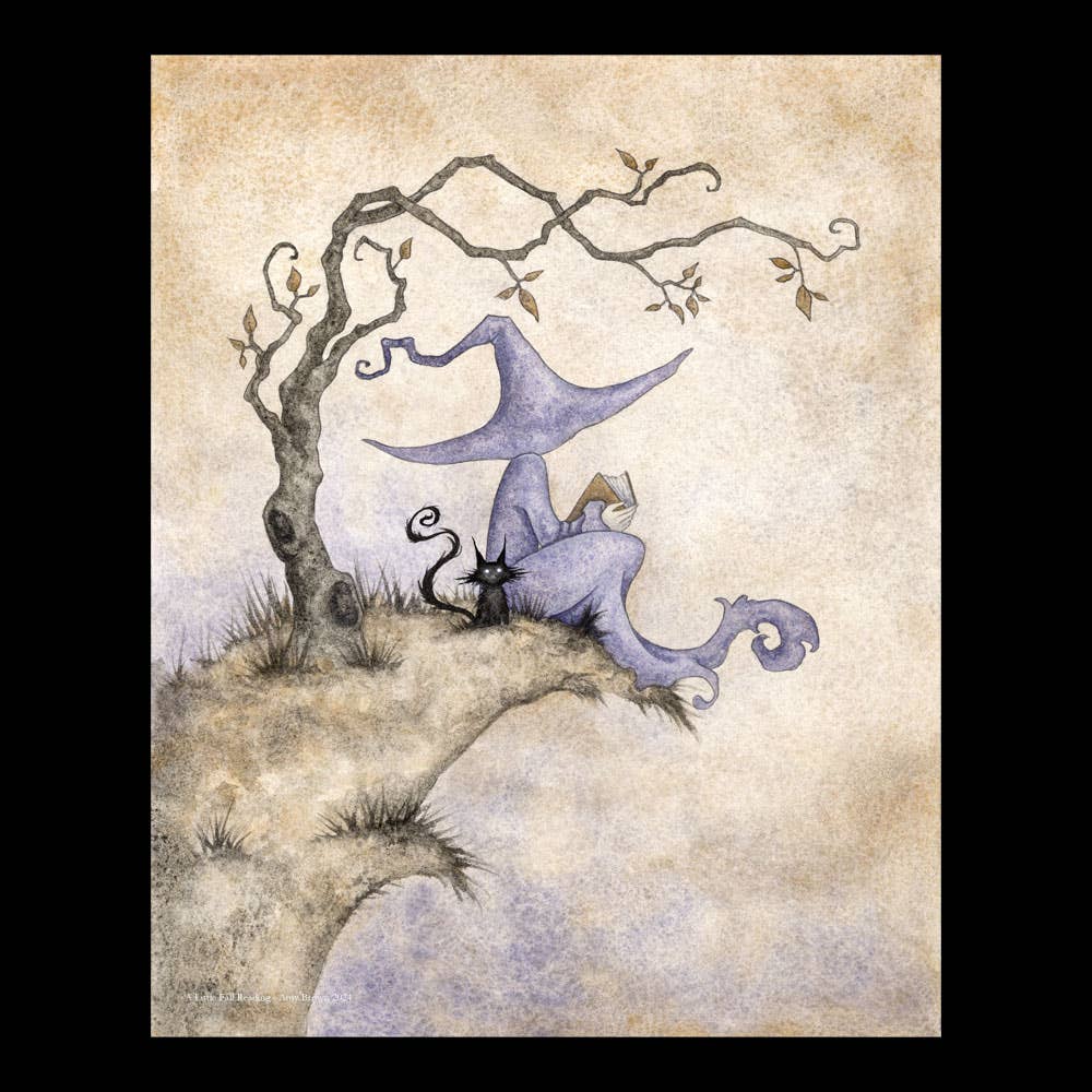 A Little Fall Reading by Amy Brown – 8x10 Signed Fantasy Art Print