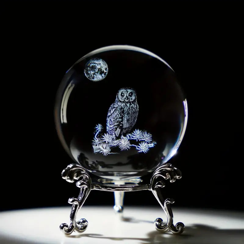 Clear Glass Sphere with Engraved Image