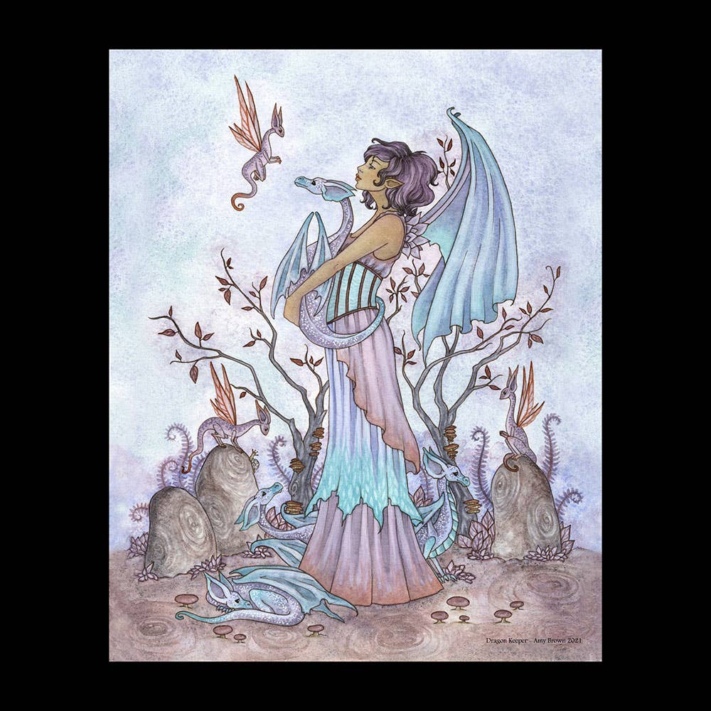 Dragon Keeper by Amy Brown – 8x10 Signed Fantasy Art Print
