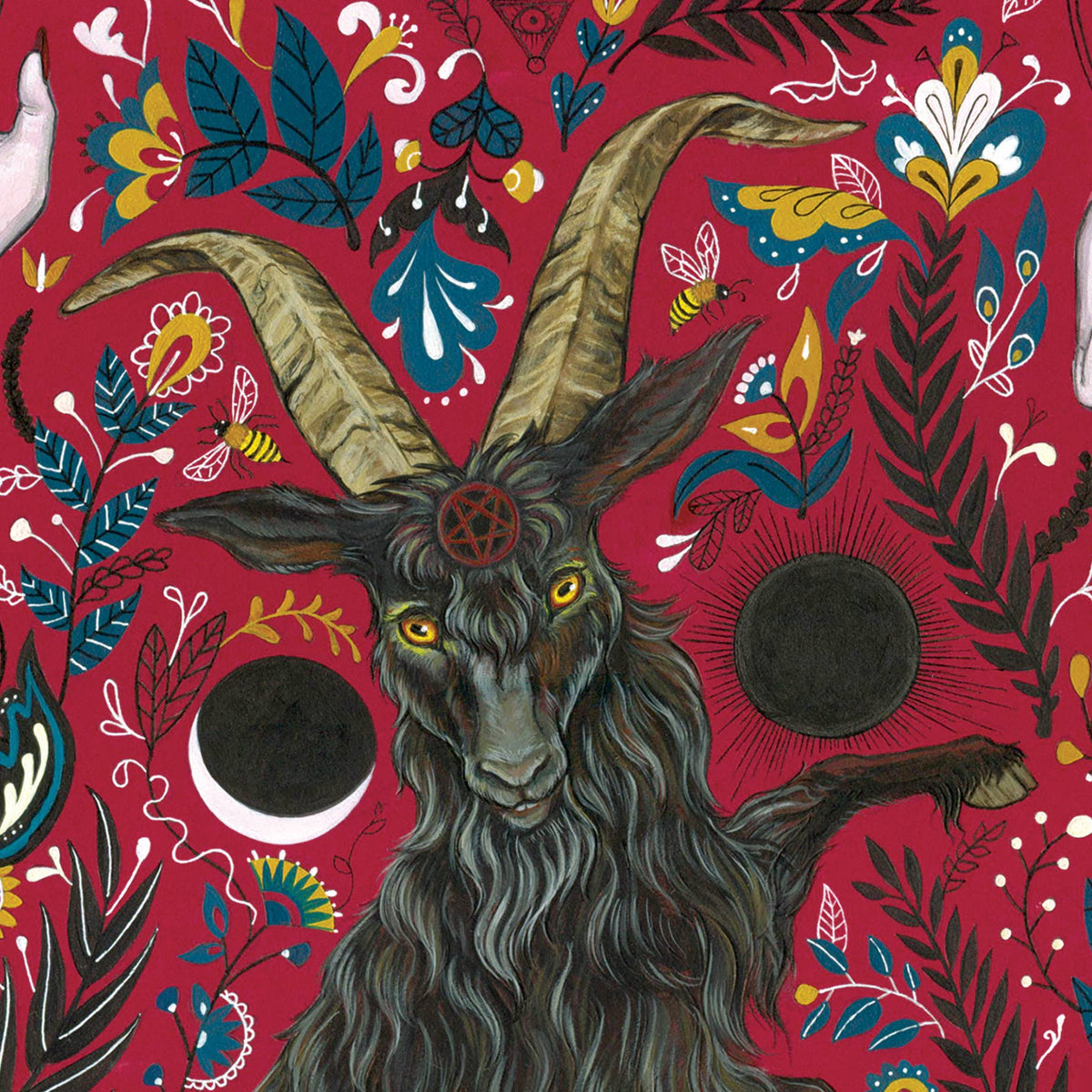 Live Deliciously Black Goat Print