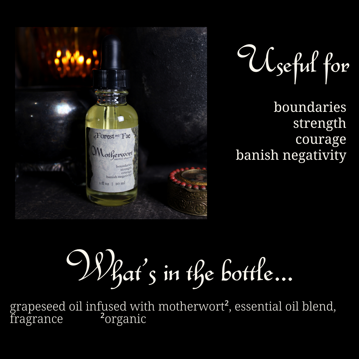 Motherwort Sacred Altar Oil • Ritual Oil • Empath Protection