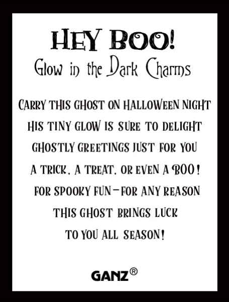 Hey Boo! Glow in the Dark Ghost Pocket Charm