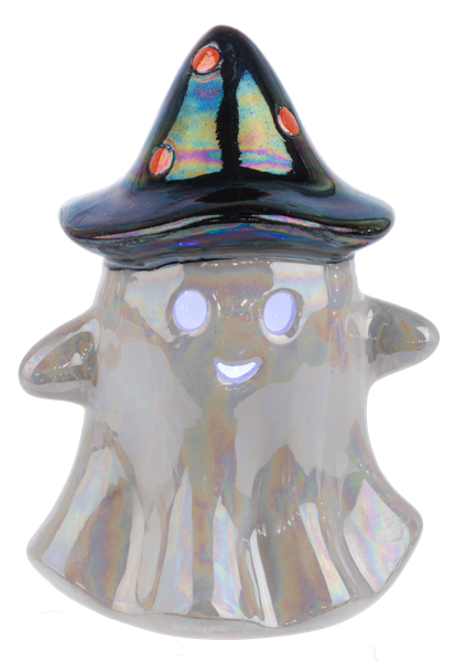 Iridescent Light Up Ghost Figurine | Color-Changing Halloween Decor